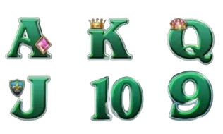 A, K, Q, J, 10, 9